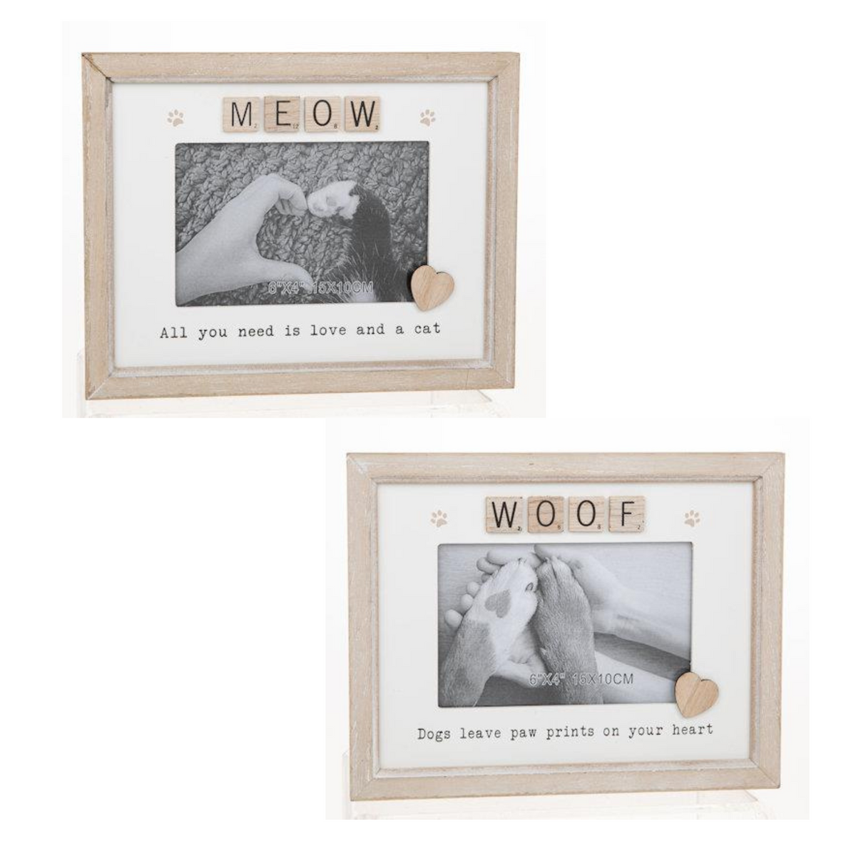 Scrabble Sentiments Photo Frame  6x4" - Animal Cat or Dog