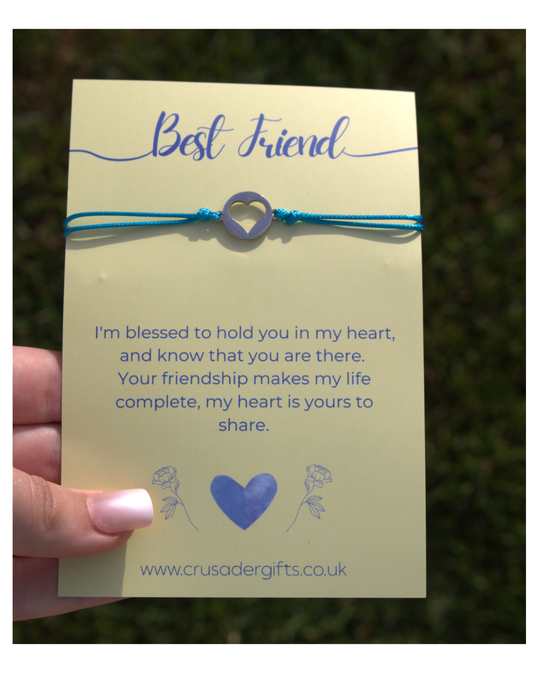 Woodside Home Living Keepsake Letterbox Bracelet - best friend heart & flowers