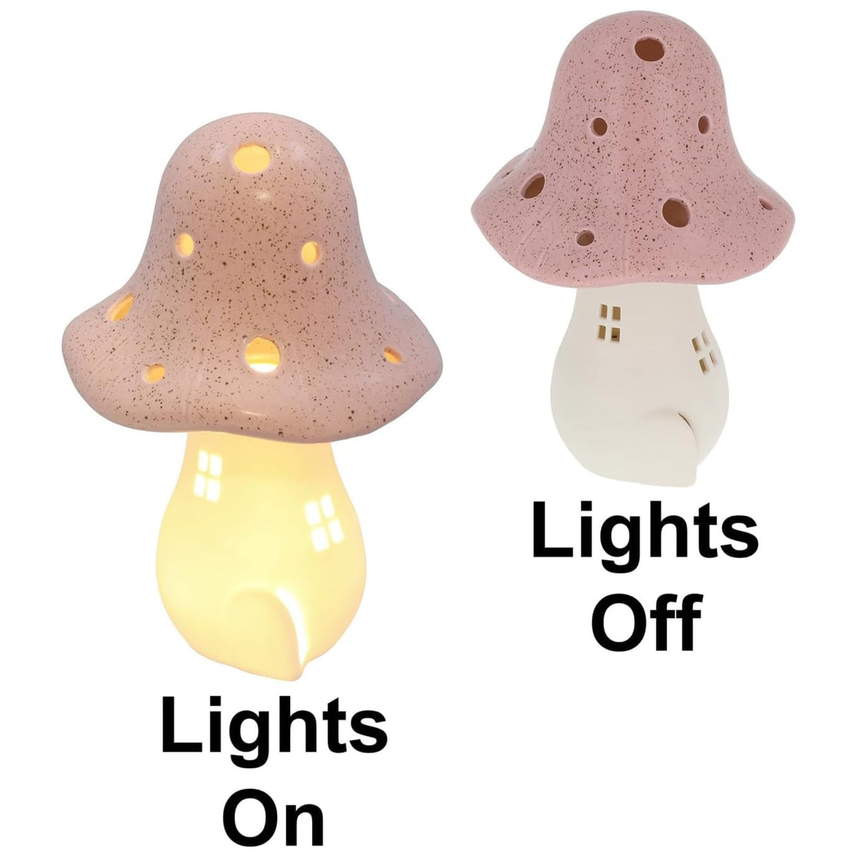 Mushroom Glow Lamp - LED Light-Up House Pink