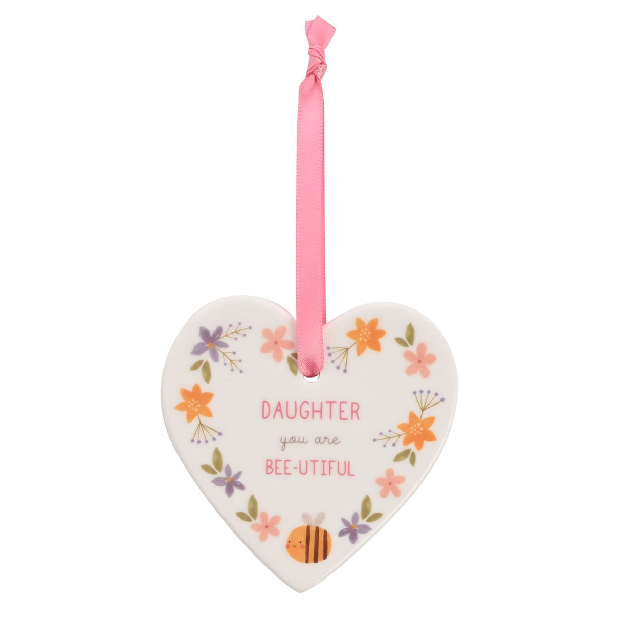 Love Life Ceramic Daughter Heart Hanging Plaque