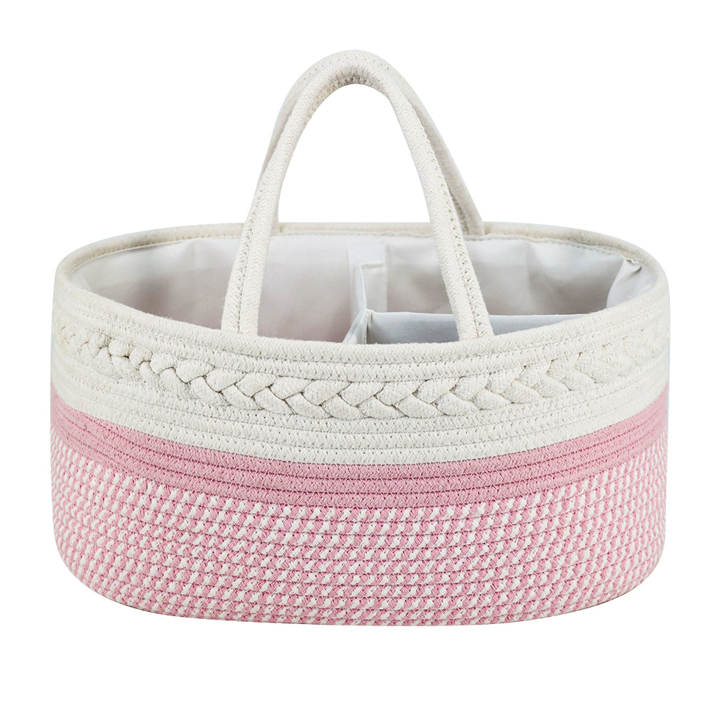 Cotton Rope Nappy Caddy/Baby Organiser Basket - Various Colours