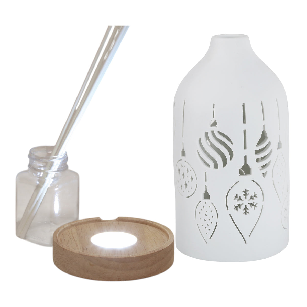 Aroma Christmas Spice LED Ceramic Reed Diffuser - Baubles
