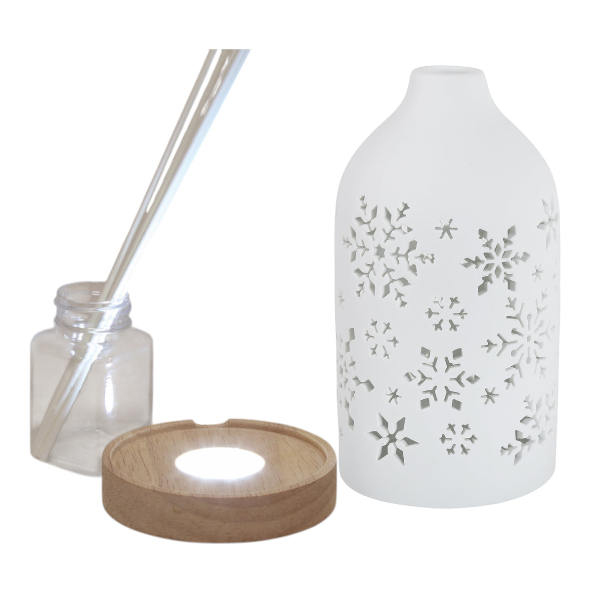 Aroma Christmas Spice LED Ceramic Reed Diffuser - Snowflakes