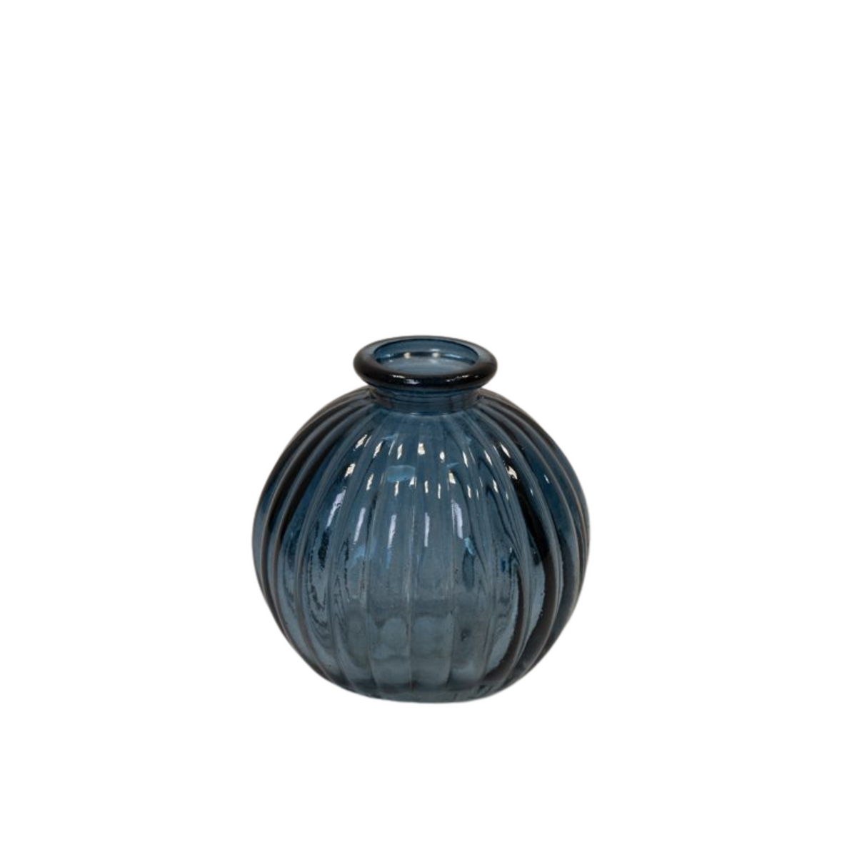 Satchville Glass Round Bottle blue