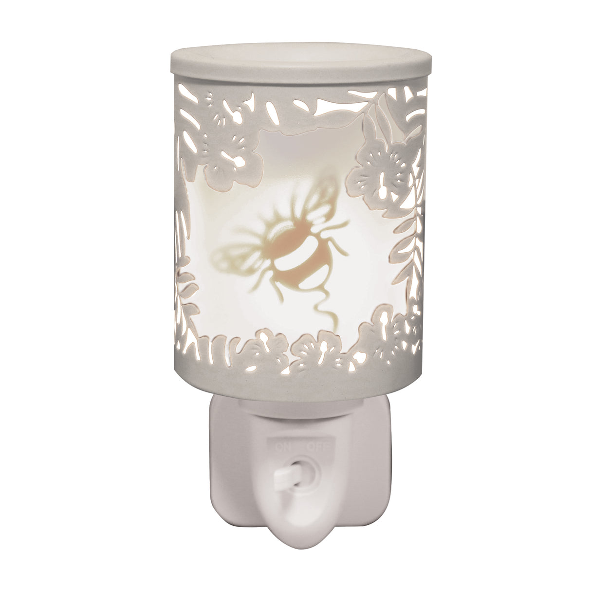 Aroma plug in wax melter bumble bee design white