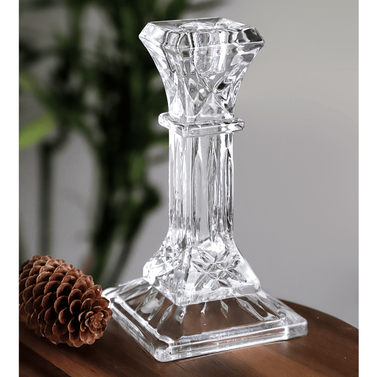 Woodside Home Living Modern Style Glass Dinner Candle Holder