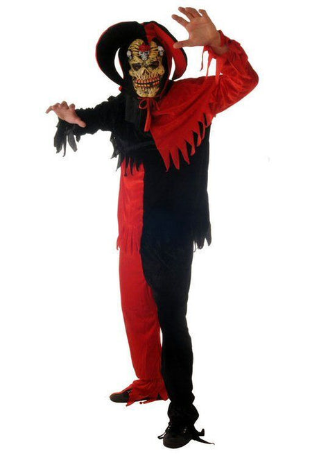 Evil Jester Fancy Dress Costume Size M-L