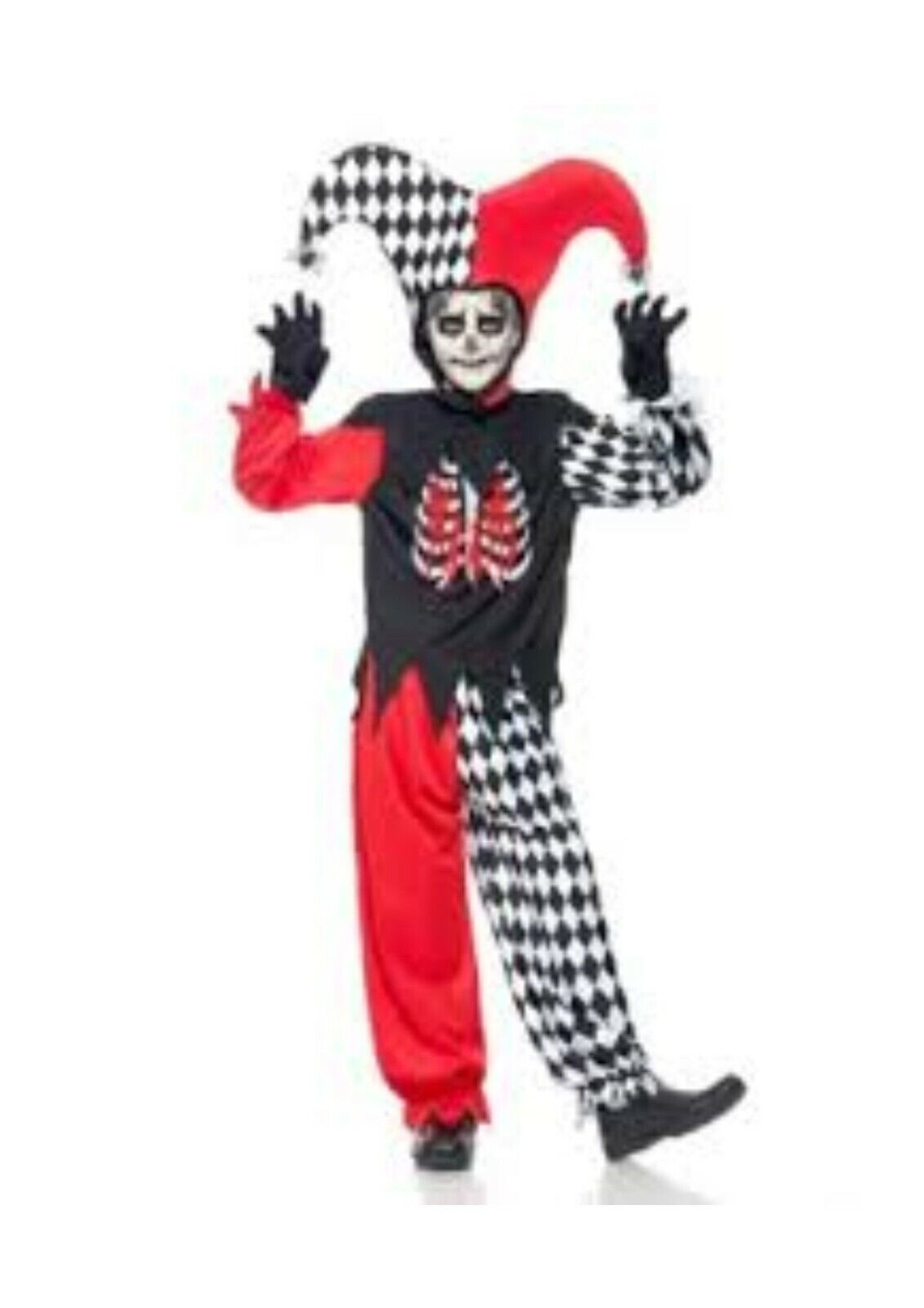 Blood Curdling Jester Fancy Dress Costume Teen Size Age 13+ Years