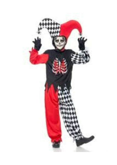 Blood Curdling Jester Fancy Dress Costume Teen Size Age 13+ Years