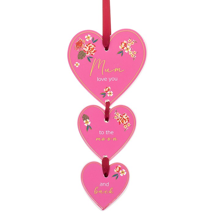 Serenity Garden 3 Hearts Plaque - Mum