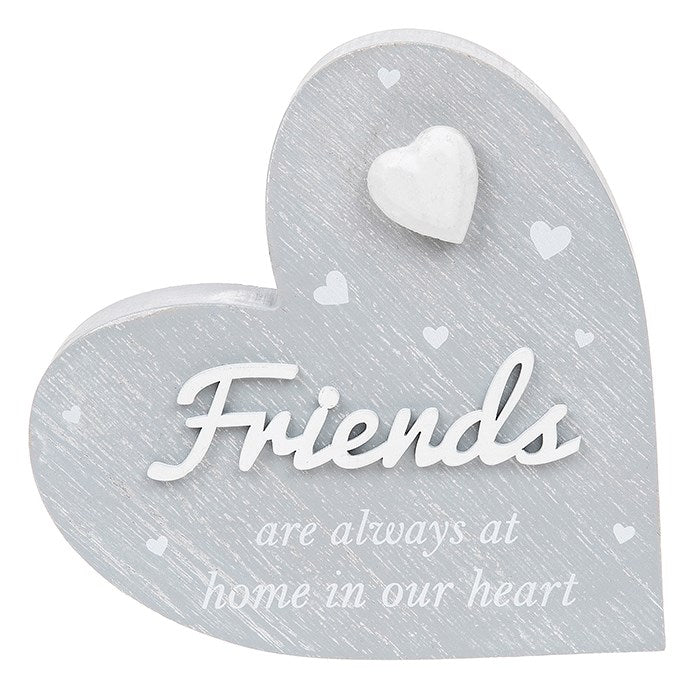 Cherished Hearts Cool Grey Standing Heart Plaque - Various Designs