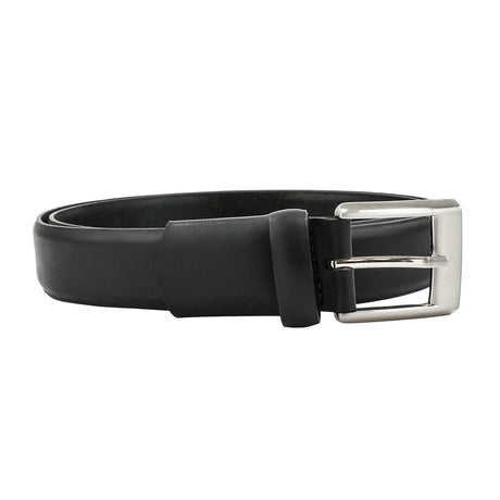 Leather Stretch Belt Brushed Silver Buckle