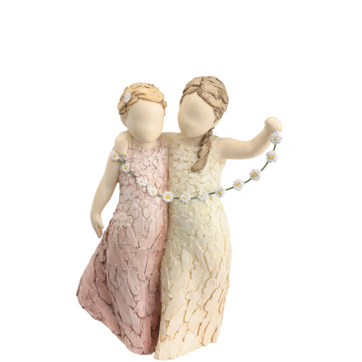 2 Friends holding daisies Friendship Figurine