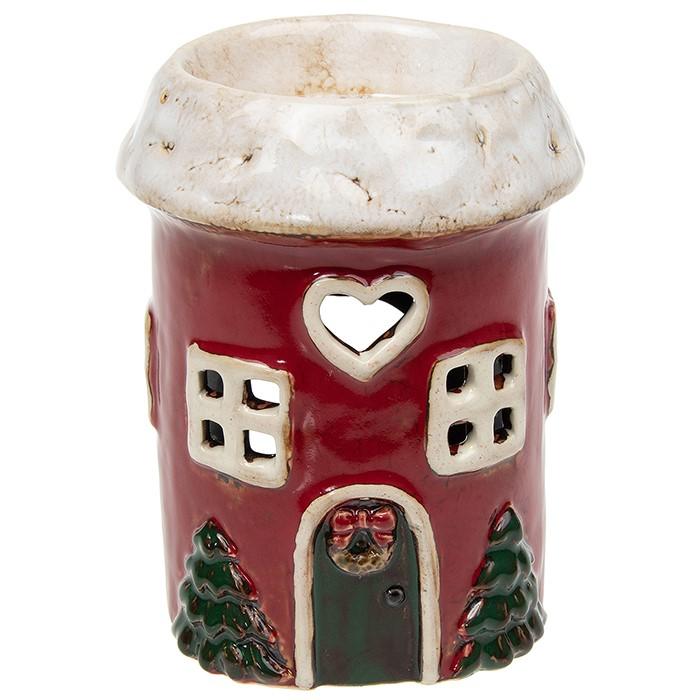 Village Pottery Christmas Round House Melt Warmer - Heart