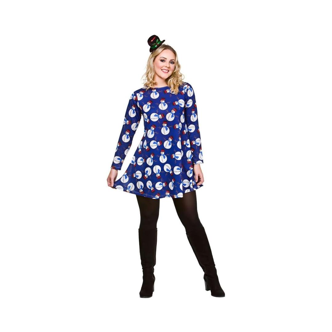 Festive Snowman Christmas Xmas Dress 22-24