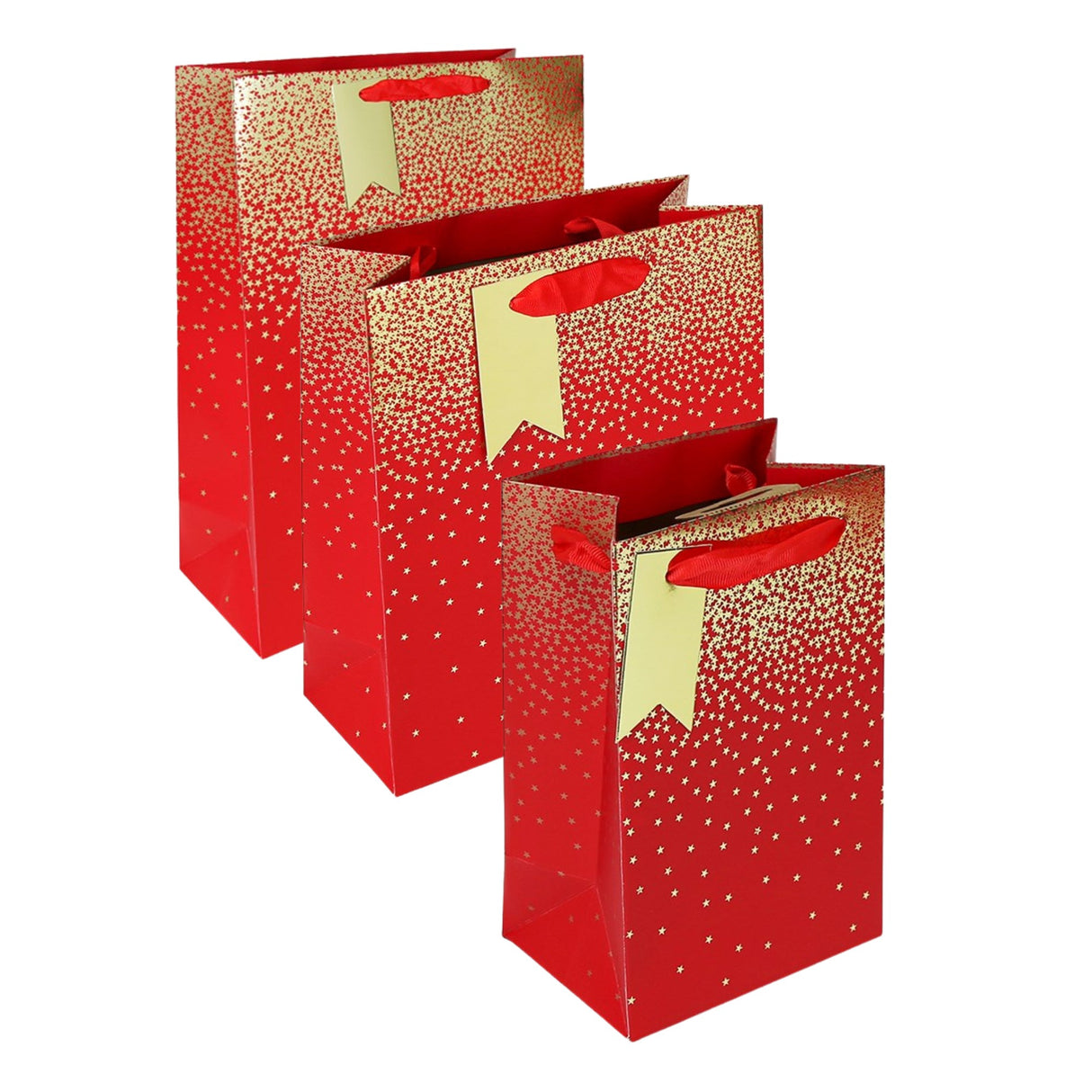 Red Star Ombre Gift Bag - Various Sizes