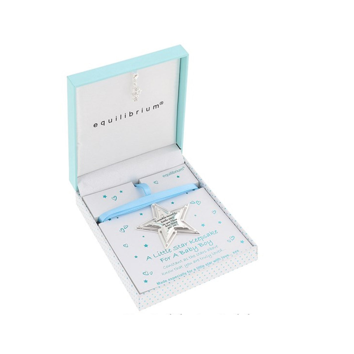 Equilibrium Silver Plated Twinkle Star Keepsake - Baby Boy