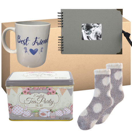 Best Friend Cosy Tea Party Grey Gift Set Box