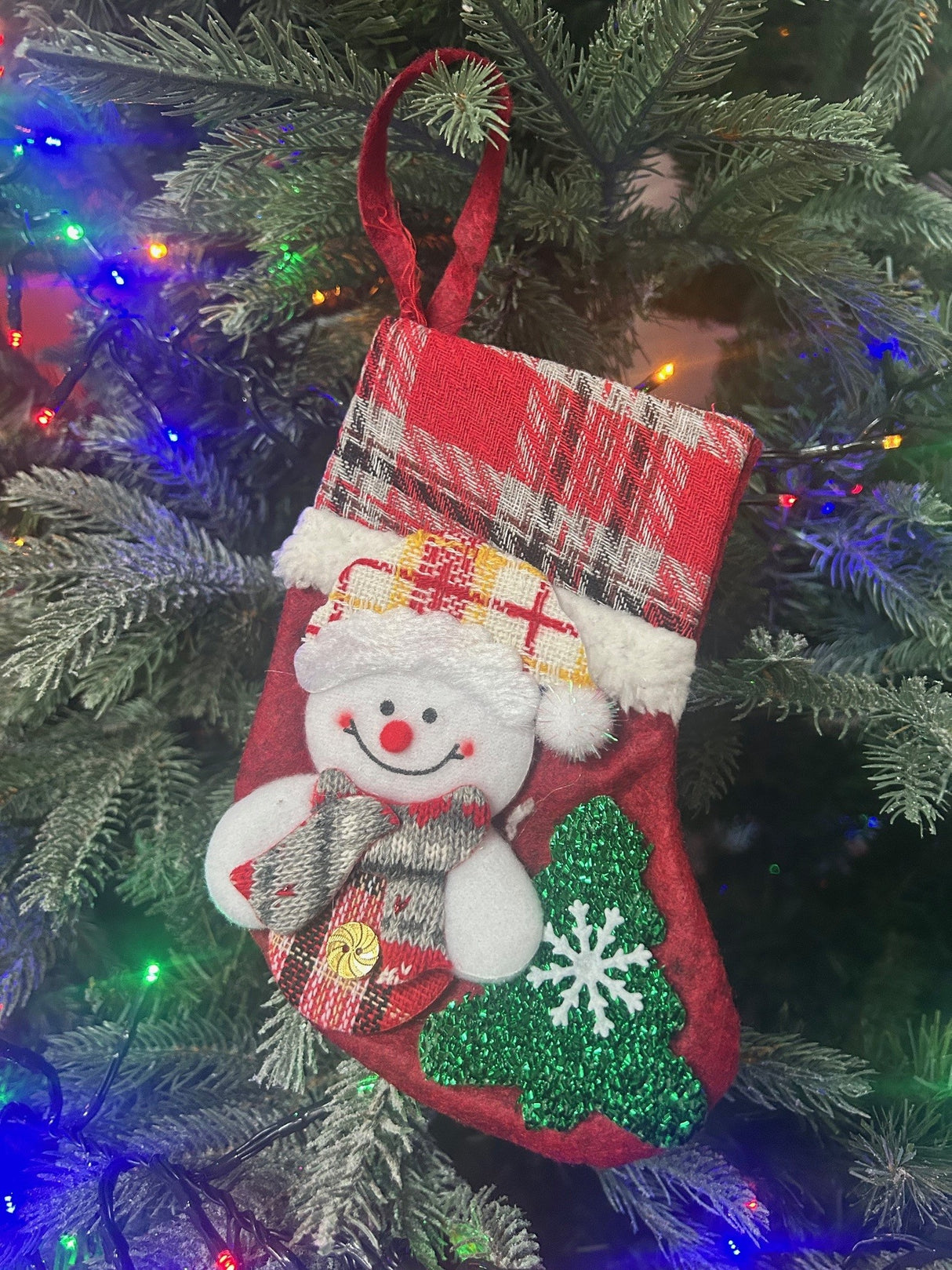 Woodside Home Living Mini Christmas Stocking snowman