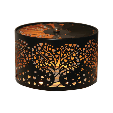Aroma Jar Candle Metal Silhouette Carousel Shade Heart Tree Design -