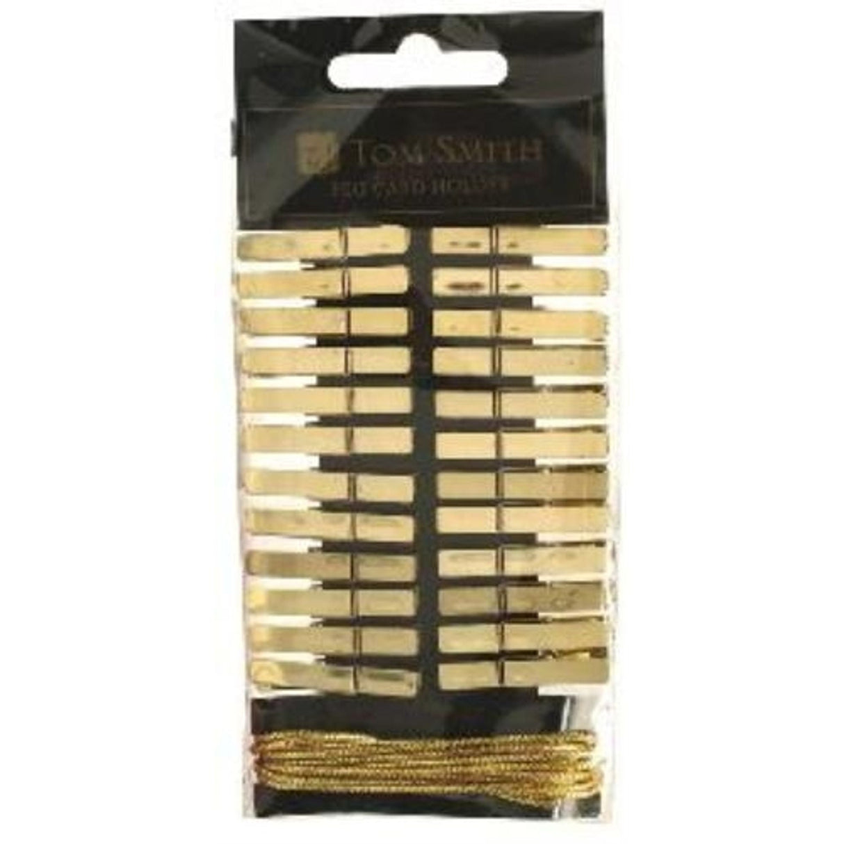Tom Smith Christmas Card Holder Pegs in gold