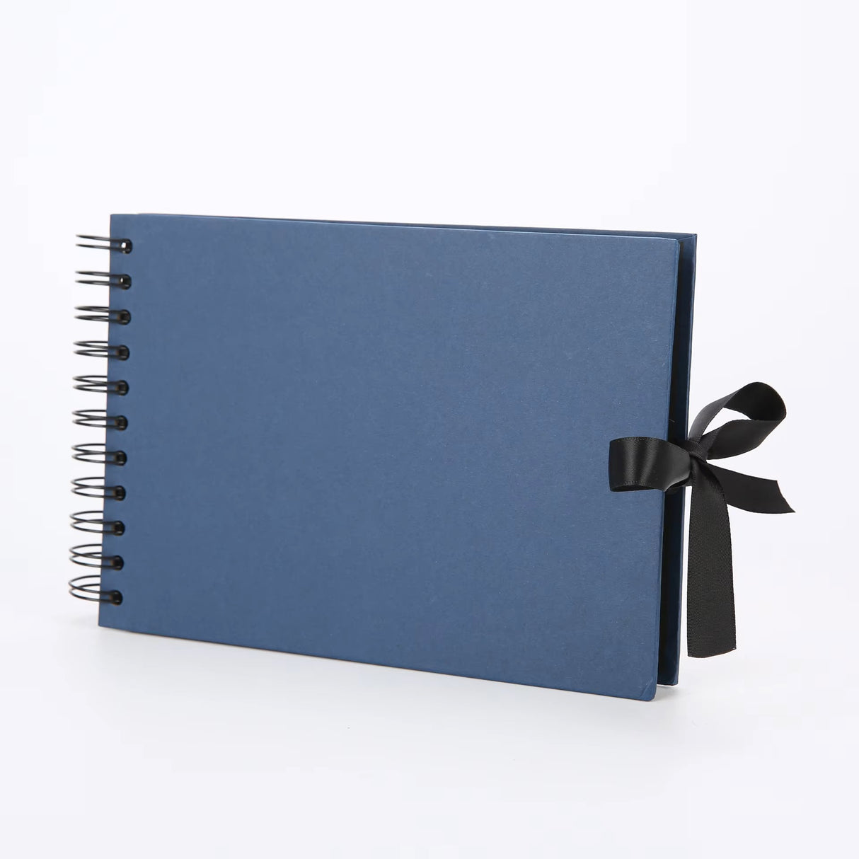 Woodside Home Living Ribbon Tie Scrap Book Style Photo Album 21.5cm x 15cm denim blue
