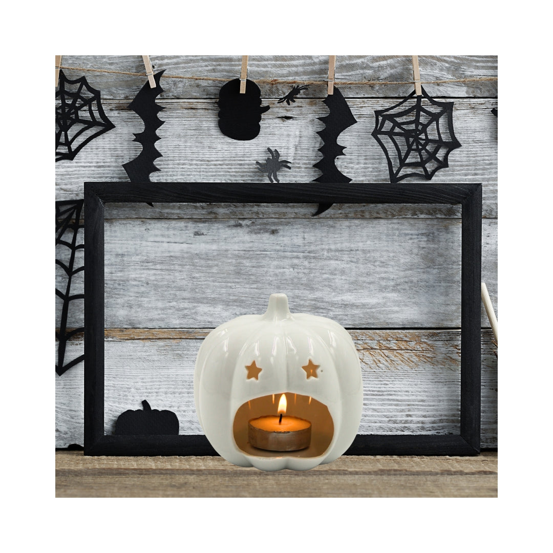 Woodside Home Living White Pumpkin Tea Light Holder