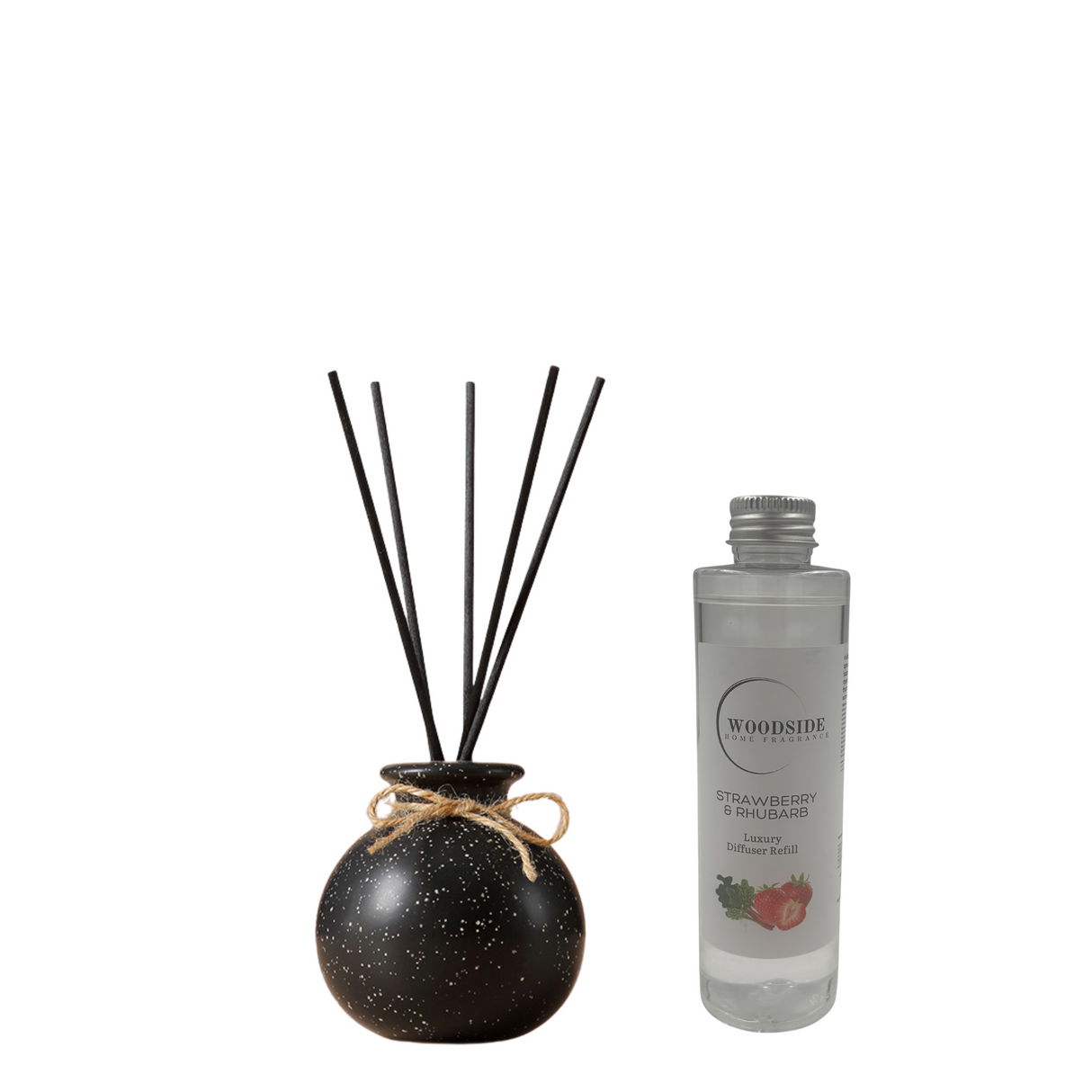 Woodside Home Living Reed Diffuser & Fragrance Bottle strawberry and rhubarb