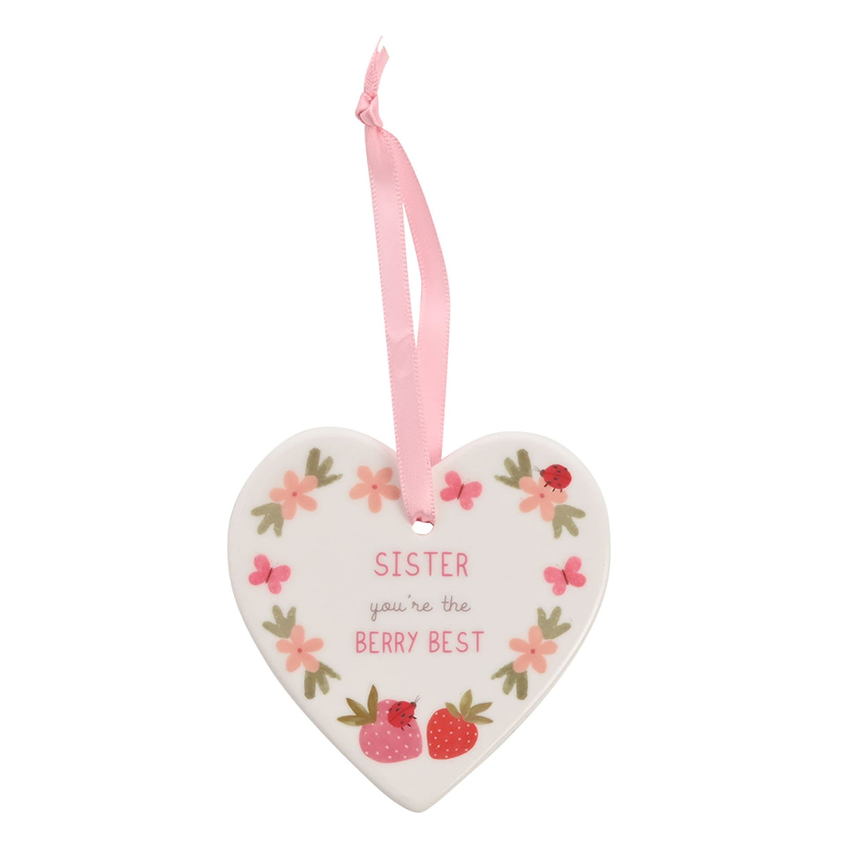 Love Life Ceramic Sister Heart Hanging Plaque