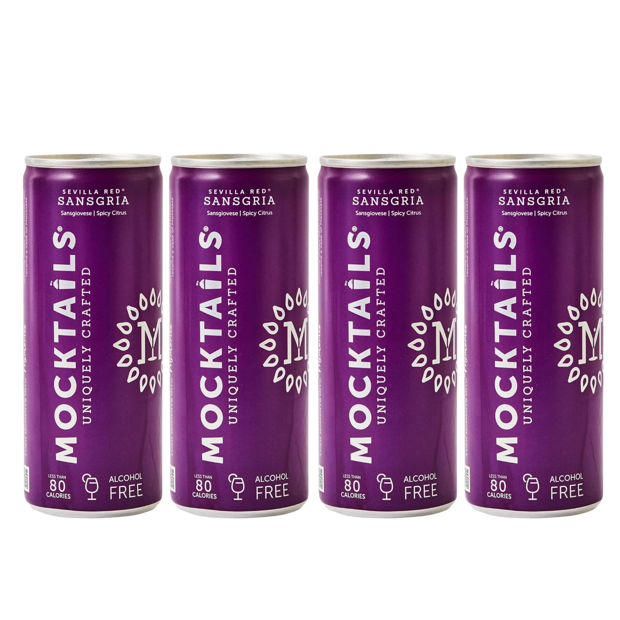 Mocktails Alcohol Free Nitro-Charged Can - Sevillia Red Sansgria Drink (Pack of 4)