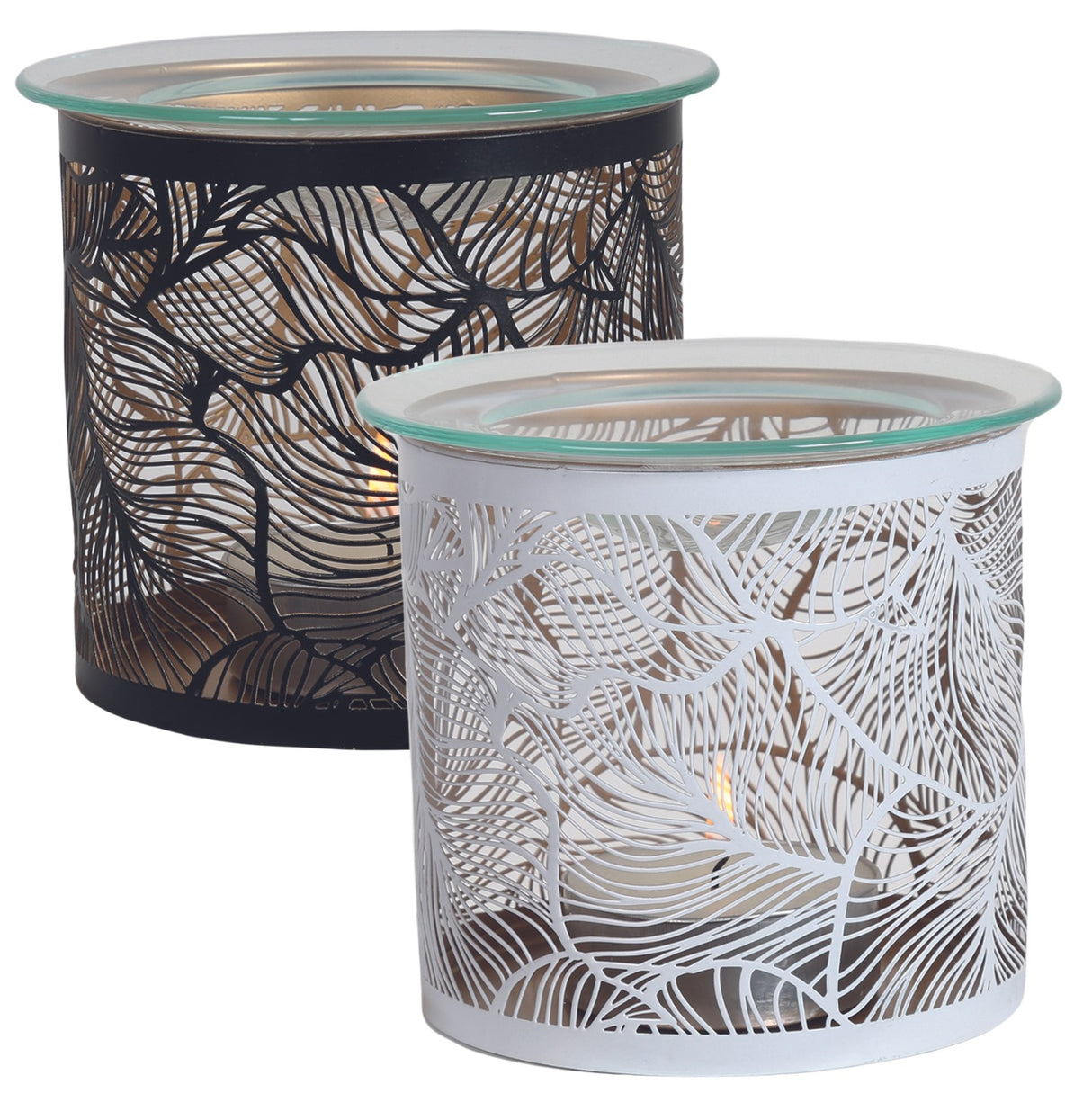 Leaves design silhouette wax burner candle holder