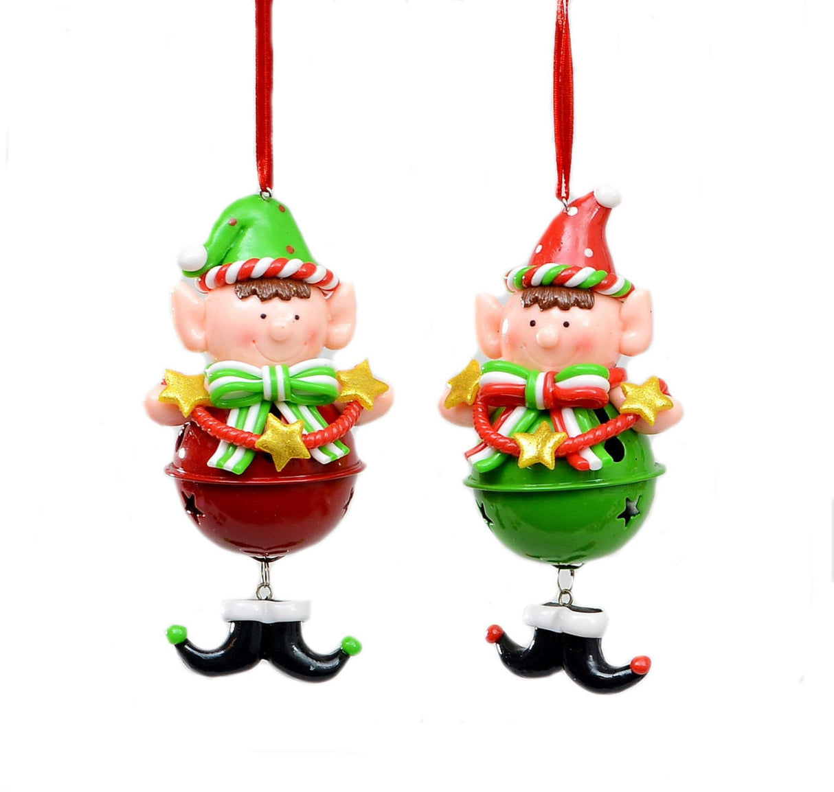 Christmas Tree Hanging Decorations - Jingle Cheeky Elf Pack of 2 Assorted