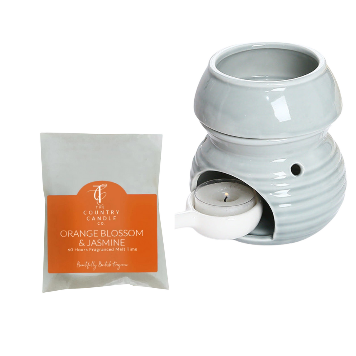 Wax Melt Burner with Tea Light Spoon - Free Country Candle Wax Melt