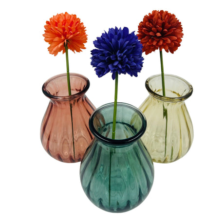 Pale Glass Medium Flute Vase - Set of 3