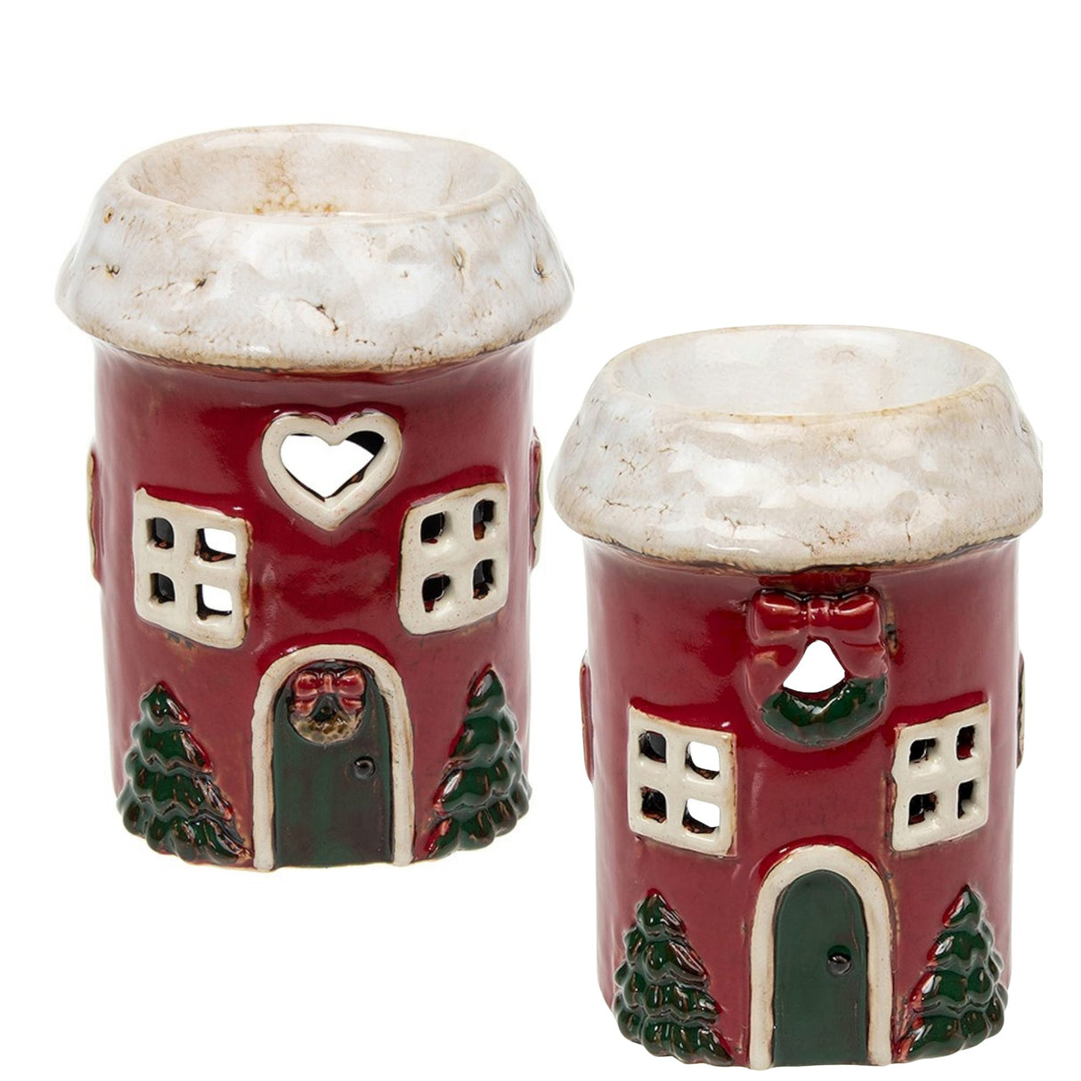 Village Pottery Christmas Collection Wax Melt Warmers - Various Round Houses