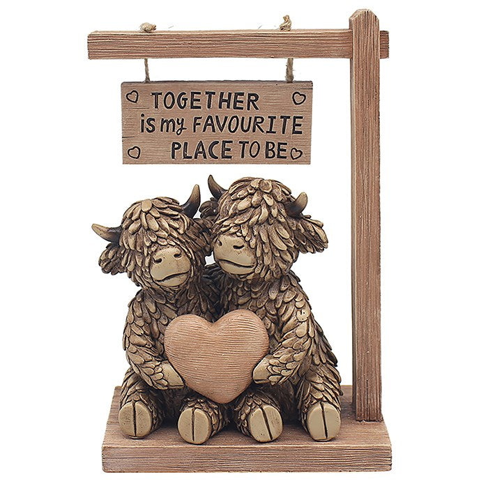 Hughie Highland Cow Figurine - Together