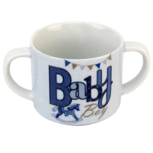 Double Handle China Mug - Baby Boy Keepsake Gift Idea