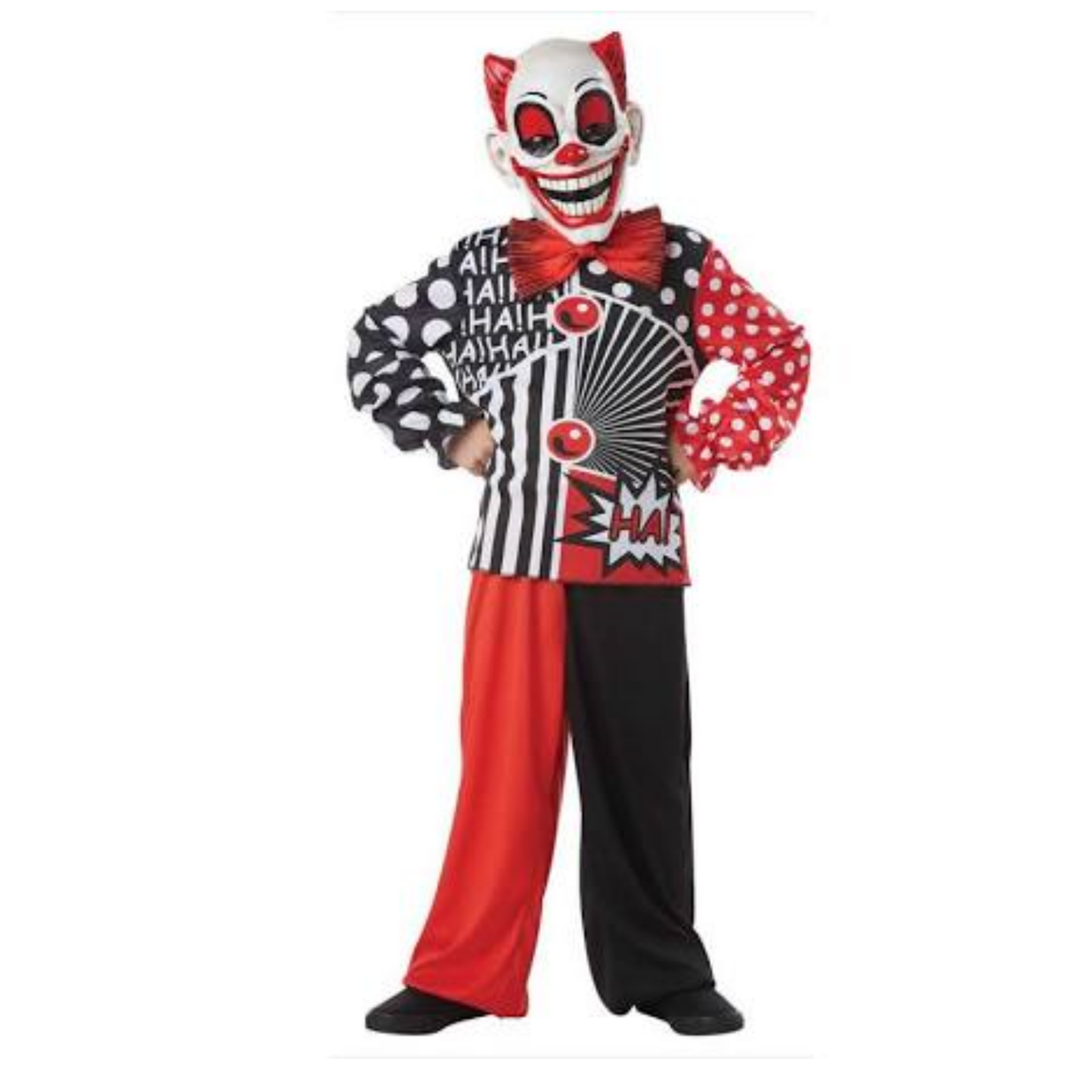 Childs Pop Wow Clown fancy Dress Costume Age 7-9 Years