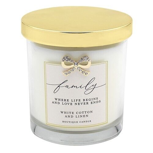 Boutique Jar Candle with  Bow Embellishment - Sentiment Gift Idea Family Friend