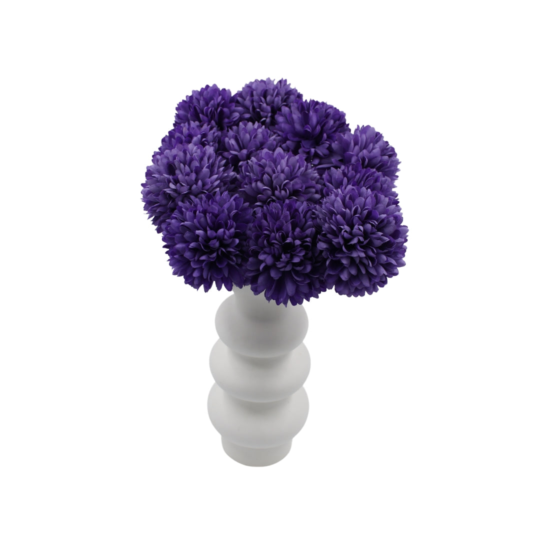 Woodside Home Living Artificial Chrysanthemum Ball Flowers purple
