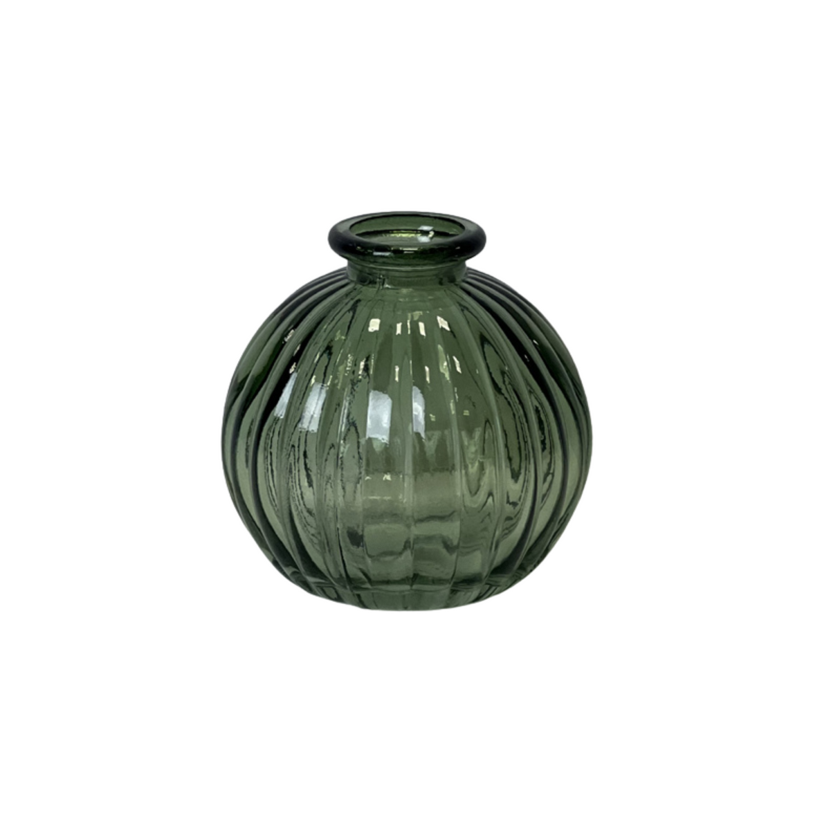 Satchville Glass Round Bottle vintage green