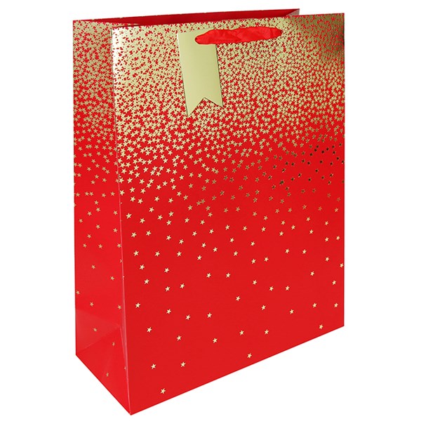 Red Star Ombre Gift Bag - Various Sizes
