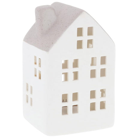 China White Christmas LED Light-Up Small House - Sage