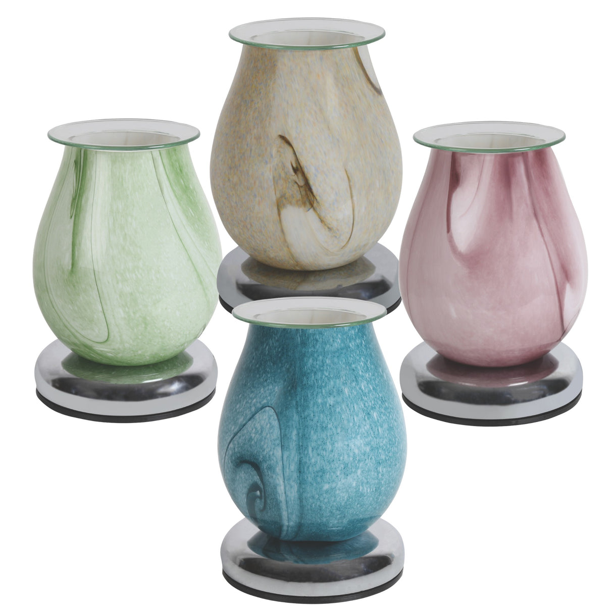 Aroma Electric Wax Melt Burner Touch Oval Swirl Design - Various Colours