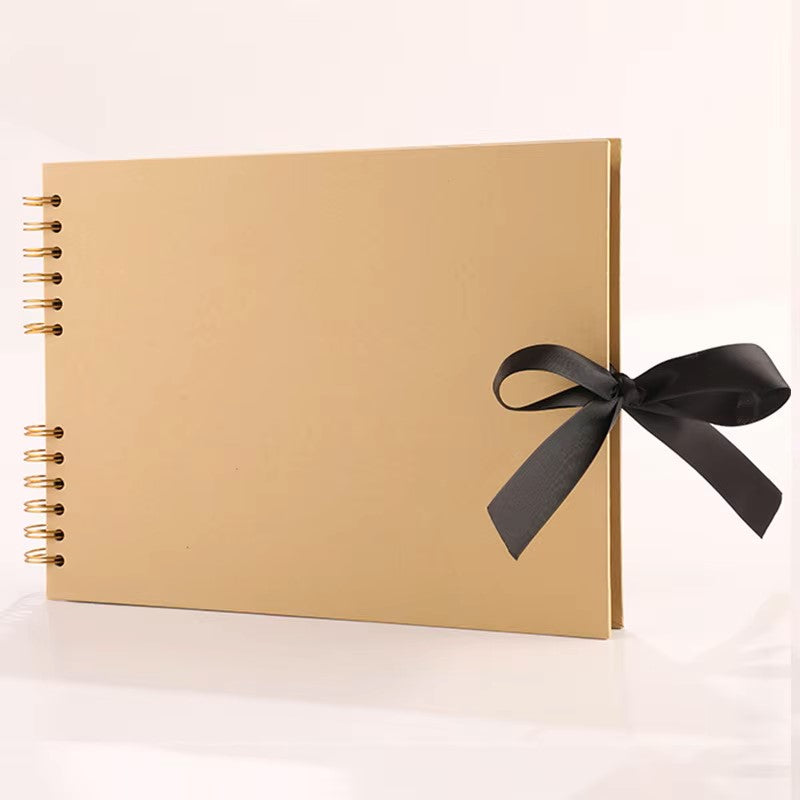 Woodside Home Living Ribbon Tie Scrap Book Style Photo Album 29cm x 21.5cm - brown