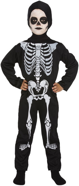 Childs Kids Skeleton Halloween Horror Fancy Dress Costume Outfit Age 4-6 10-12