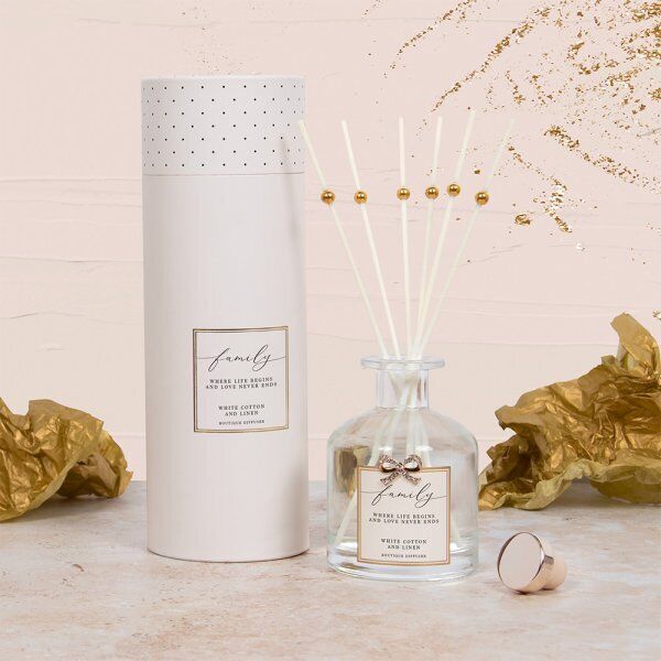 Boutique Reed Diffuser with Encrusted Bow Embellishment - Family Friend Love