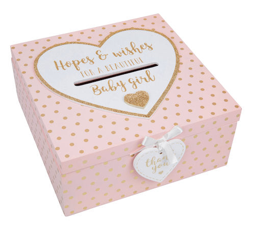Baby Shower Keepsake/Letter Box Boxes - Hopes & Wishes Girl