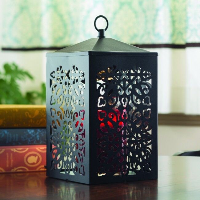Electric Candle Warmer Lamp For Jar Candles - Black Scroll Lantern