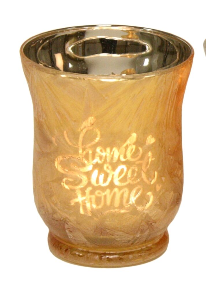 Home Sweet Home Tealight candle Holder Gift in Gold or Silver (New Home Gift)